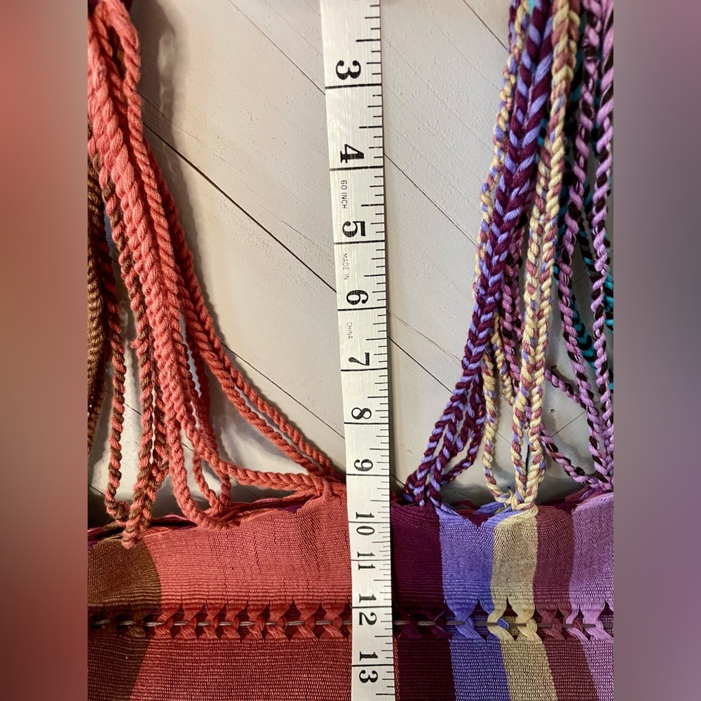 ARTISAN : Handwoven Mexican Tote Bag Boho Colorblock Market Beach Bag NWOT - Picture 8 of 9